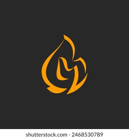 fire flame icon logo design illustration