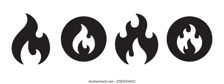 Fire Flame Icon. Logo design fire. Bonfire symbol. Vector illustration EPS 10