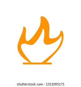 Fire flame icon. Fire logo. Flame silhouette. Simple icon.flat vector symbol isolated on white background.