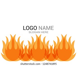 Fire flame icon logo template