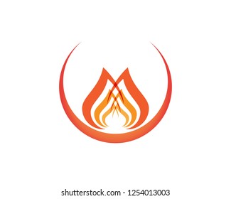 Fire flame icon logo template