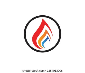 Fire flame icon logo template
