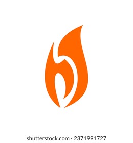 Fire flame icon logo vector template.	