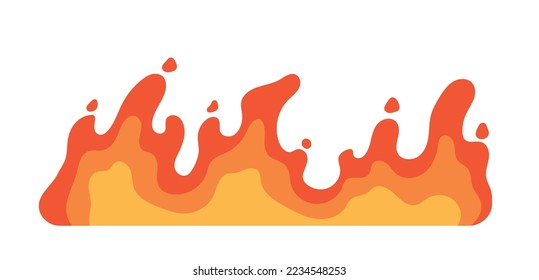 Fire flame icon. Nature, danger and cataclysm. Graphic element for printing on fabric. Minimalistic creativity and art. Company and organization logos, branding. Cartoon flat vector illustration