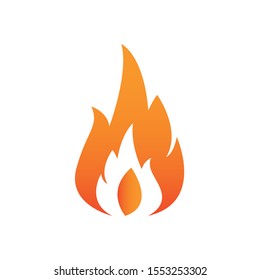 Fire flame icon. Oil, gas and energy concept and hot food. Flat design, vector illustration on background. Abstract fire icon