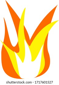 Fire flame icon on transparent background, gas icon
