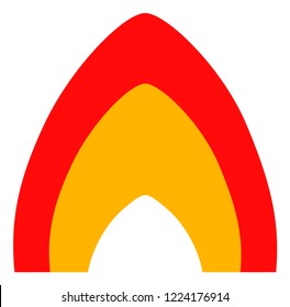 Fire flame icon on a white background. Isolated fire flame symbol with flat style.