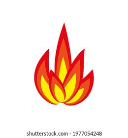 Fire flame icon on white background. Vector illustration