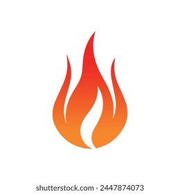 Feuer Flamme Symbol auf weißem Hintergrund. Vektorillustration im trendigen Flachstil