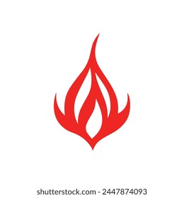 Fire flame icon on white background. Vector illustration in trendy flat style