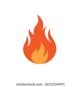 Fire flame icon on white background