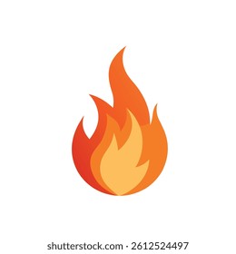Fire flame icon on white Background