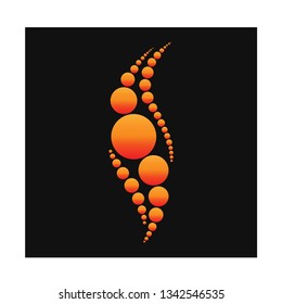 Fire flame icon orange from circles black background