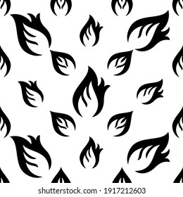 Brandflammsymbol, nahtloses Muster, Feuerflammteppich, Vektorgrafik-Illustration