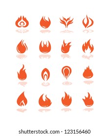 Fire Flame icon set