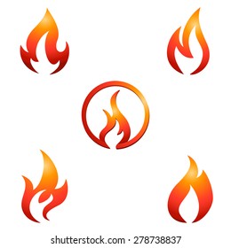 fire and flame - icon set