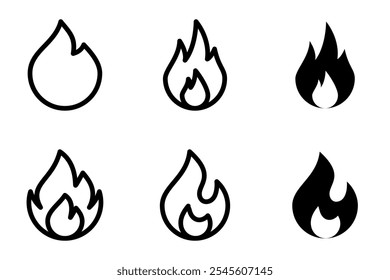 fire flame icon set design template