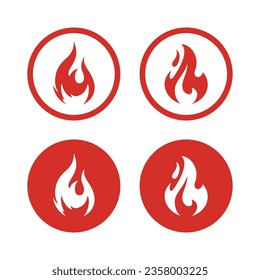 Juego de iconos de llama de fuego. Iconos vectoriales de llamas