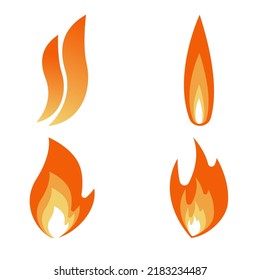 Fire flame icon set. Gas and energy concept. Vector illustration.