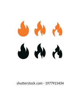 fire flame icon set logo dsign