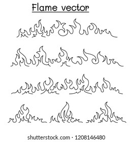 Fire & Flame Icon Set In Thin Line Style