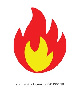 Fire Flame icon set vector art illustration on white background transpaernd