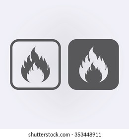 Fire flame icon set . Vector illustration