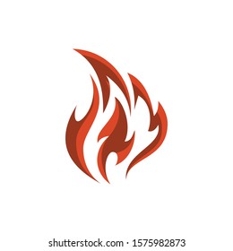 Fire flame icon in a shape of drop. Oil and gas industry logo design concept.