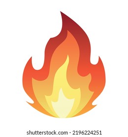 Fire Flame Icon Sign Isolated On White Background. Vector Fire Symbol Design. Flame Emoji.