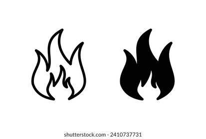 Brandflammsymbol, Brandflamme-Zeichenvektorgrafik für Website-Computer und mobile App
