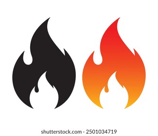 Vector de signo de icono de llama de fuego. Símbolo, signo, aislado, icono, calor, llama, fuego, caliente, energía, quemar, hoguera, peligro, caliente. Puede utilizar para el Anuncio, el Diseño web, el cartel. Vector aislado sobre fondo blanco. 