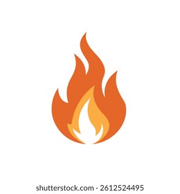 Fire flame icon Silhouette Vector on white background