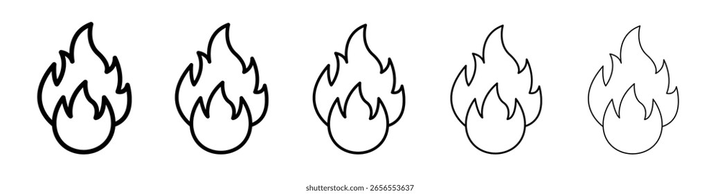 Icono de llama de fuego ilustración simple logotipo arte