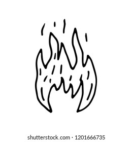 fire flame icon. sketch. isolated object.