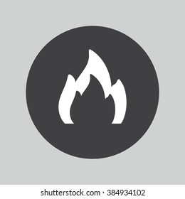 Fire flame  icon. Stop fire button. 