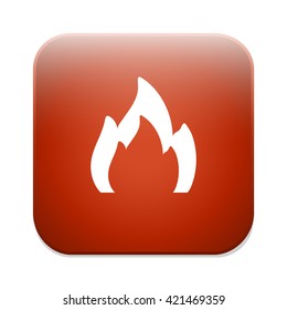 Fire flame  icon. Stop fire button. 