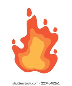 Fire flame icon. Stylish and minimalistic logotype for company or organization, branding. Sticker for social networks and reaction for messengers. Danger and heat. Cartoon flat vector illustration