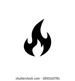 Símbolo de icono de llama de fuego vector sobre fondo blanco