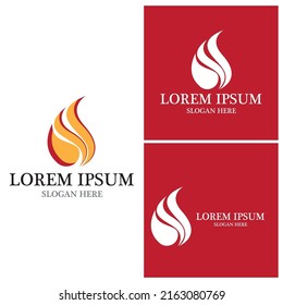 Icono de llama de fuego e ilustración del vector de símbolo