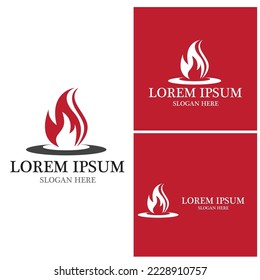 Icono de llama de fuego e ilustración del vector de símbolo