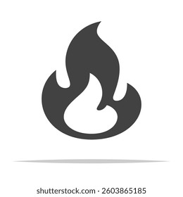 Fire flame icon transparent vector isolated