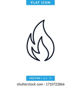 Fire Flame Icon Vector Design Template. Editable stroke