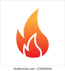 Plantilla de diseño de ilustración de vectores de icono de llama de fuego