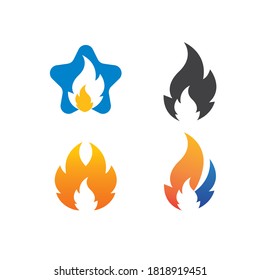 Fire flame  icon vector illustration design template