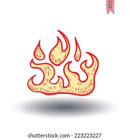 Fire flame icon, vector illustration