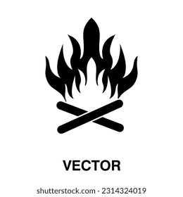Fire flame icon, vector fire illustration on white background..eps