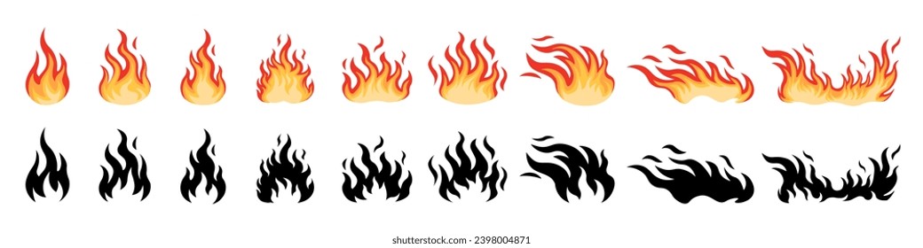 Fire flame icon. Fire vector illustration.