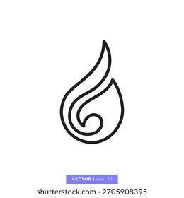 Design-Vorlage für Vektorgrafik-Symbol für Feuer-Flamme. Bearbeitbarer Strich.