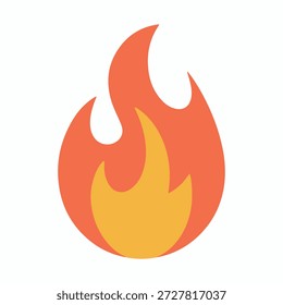 Fire flame icon vector illustration in flat design style.