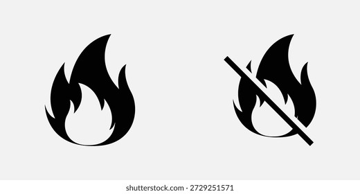 Icono de llama de fuego. Ilustración vectorial. Ilustración vectorial de llama de fuego. Emoticon de fuego de alta calidad aislado sobre fondo blanco